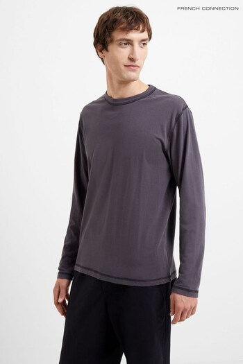 French Connection Purple Classic Cot Straight Stitch T-Shirt (M87675) | £22