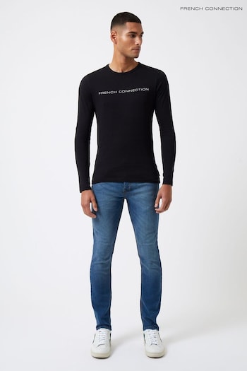French Connection Long Sleeve Black T-Shirt (M87693) | £25