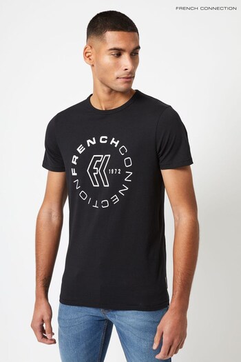 French Connection Chevron Black T-Shirt (M87746) | £20