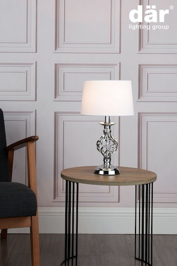 Dar Lighting Chrome Dar Cowley Touch Table Lamp With Shade (M88004) | £43