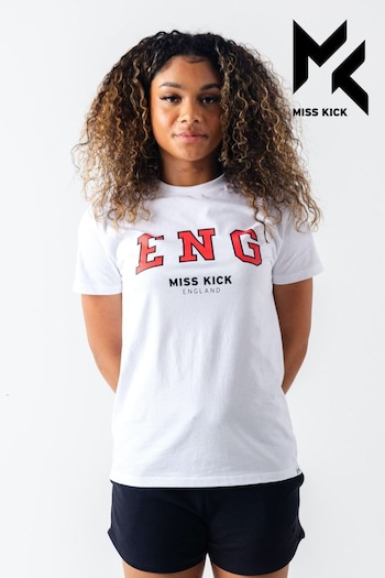 Miss Kick Womens Maya White T-varsity (M88100) | £25