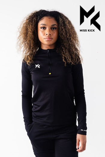 Miss Kick Womens Quarter Zip Black Training Top (M88120) | £35