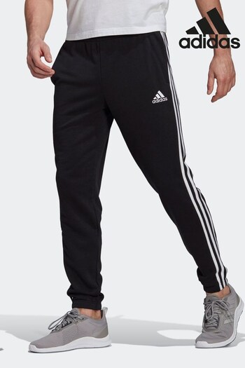 adidas Black Sportswear Essentials French Terry Tapered 3-Stripes Joggers (M88273) | £38
