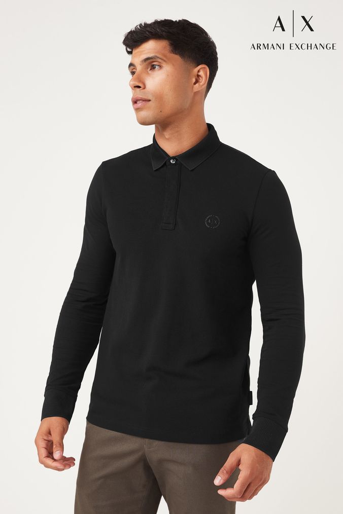 FitforhealthShops Buy Men s Armani Exchange Polo Shirts Long Sleeve Tops Online armani