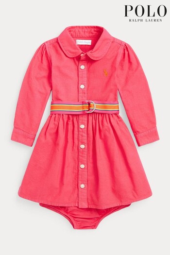 Polo Ralph Lauren Baby Pink Oxford Shirt Dress (M88632) | £115