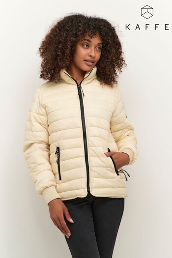 Kaffe Lira White Zipped Puffer Jacket (M88635) | £60