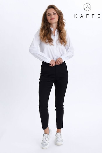 Kaffe Lea Slim Fit Chino Black Trousers (M88647) | £65