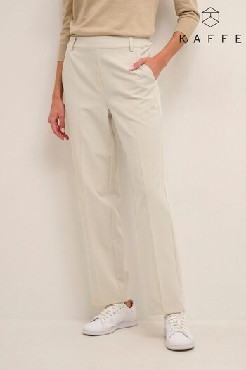 Kaffe Sakura White Elastic Waist Oceancare Trousers (M88657) | £60