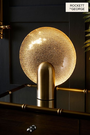 Rockett St George Gold Glass Dish Table Lamp (M88676) | £90