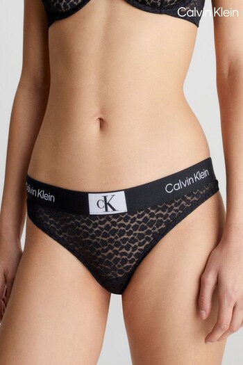 Calvin Klein 1996 Animal Lace Modern Black Thongs (M88904) | £20