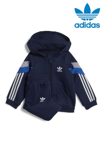 adidas svg Originals Infant Blue Full-Zip Hoodie Set (M89013) | £45