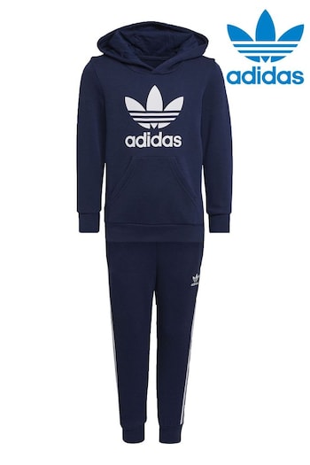 adidas tee Originals Kids Blue Adicolour Hoodie Set (M89098) | £45