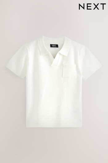 White Short Sleeve Trophy Neck Preta Polo Shirt (3mths-7yrs) (M89500) | £10 - £12