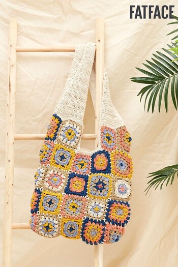 FatFace Natural Crochet Tile Bag (M89519) | £55