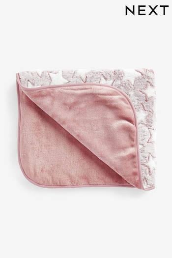 Pink Star Baby Teddy Borg Fleece Blanket (M89633) | £13