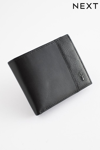 Black Leather Stag Badge Wallet (M89640) | £25