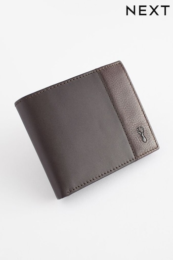 Brown Leather Stag Badge Wallet (M89642) | £25