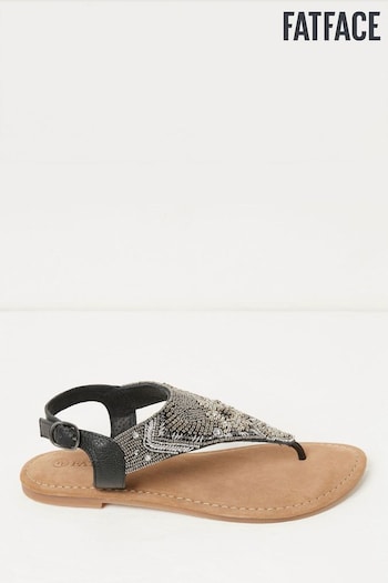 FatFace Silver Madeliene Beaded Sandals (M89698) | £59