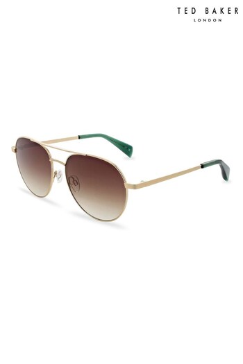 Ted Baker Metal Rounded Pilot Sunglasses with a Double Bridge and Adjustable Nose Pads (M89801) | £75