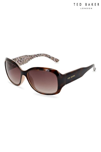 Ted Baker Womens Rectangular Pink Sunglasses with Deep Temples (M89983) | £75