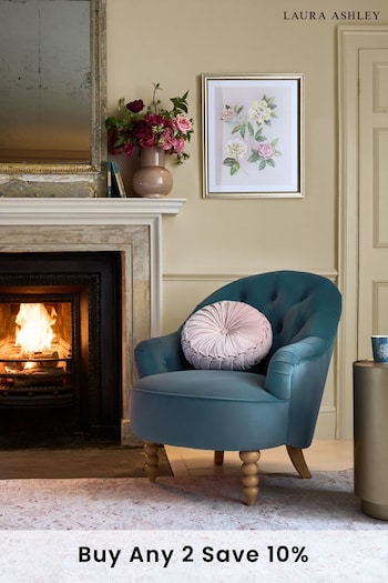 Laura Ashley Velvet Seaspray Blue Hanby Chair (M90006) | £449
