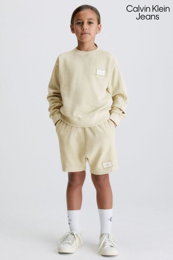 Calvin Klein Jeans Boys Natural Badge Mineral Dye Shorts Set (M90084) | £110