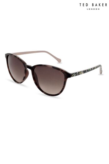Ted Baker Womens Retro Round Sunglasses with Exclusive Leopard Prints (M90105) | £75