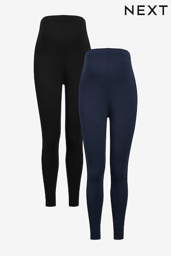 Black/Navy Blue 2 Pack Maternity Essential Leggings with (M90487) | £28