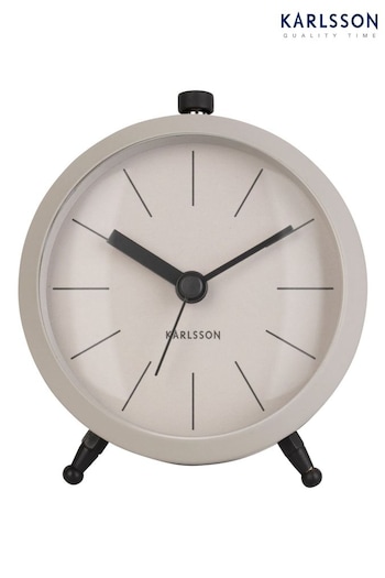 Karlsson Grey Metal Button Alarm Clock (M90490) | £29