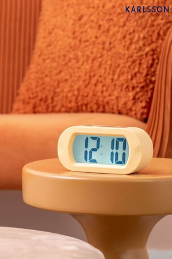 Karlsson Yellow Copper LED Mirror Alarm Clock (M90496) | £33