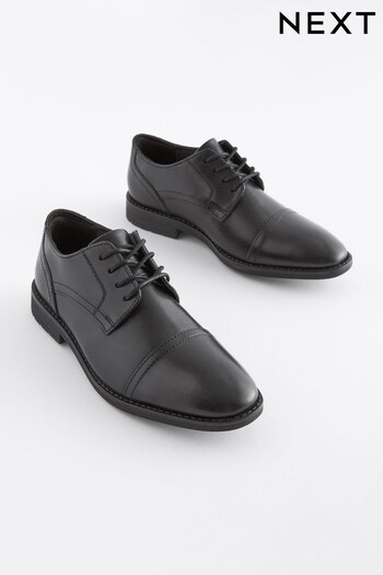 Black School Leather Derby Lace-Up Shoes pulse (M90634) | £35 - £45