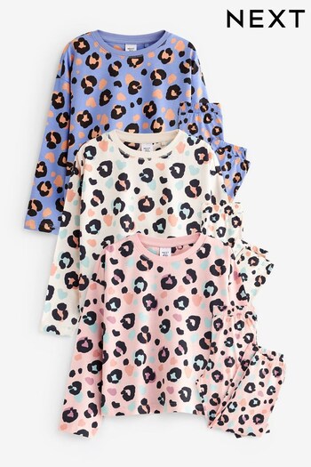 Pink/Blue/Cream Animal Print Jogger Pyjamas 3 Pack (3-16yrs) (M90636) | £33 - £43
