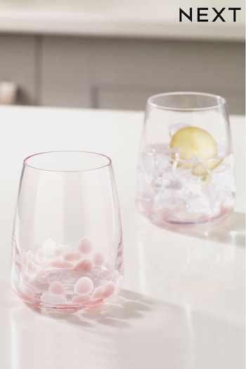 Pink Set of 2 Confetti Tumbler Glasses (M90681) | £14