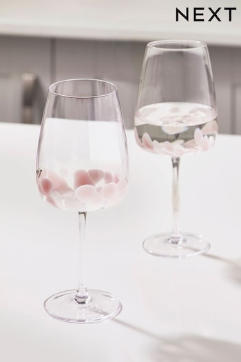 Pink Set of 2 Confetti Wine Glasses (M90682) | £18