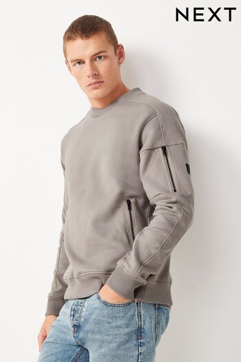 Light Grey Utility Crew Sweatshirt (M90870) | £32