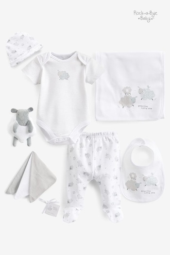 Rock-A-Bye Baby Boutique White Bunny Print Cotton Baby Gift Set 10-Piece (M91295) | £36
