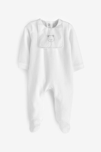 Rock-A-Bye Baby Boutique White Star Print Velour Sleepsuit (M91297) | £9