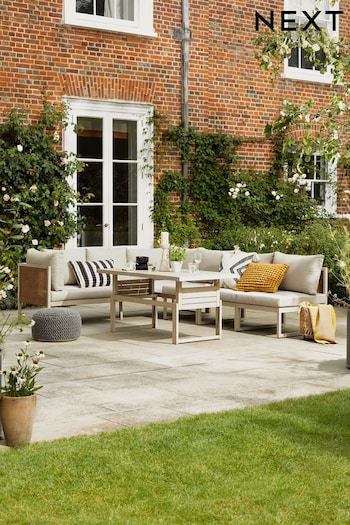 Natural Abel Garden Modular Sofa and Dining Set (M91555) | £1,499