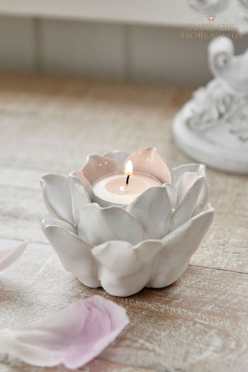 Shabby Chic White Tealight Holder (M91651) | £14