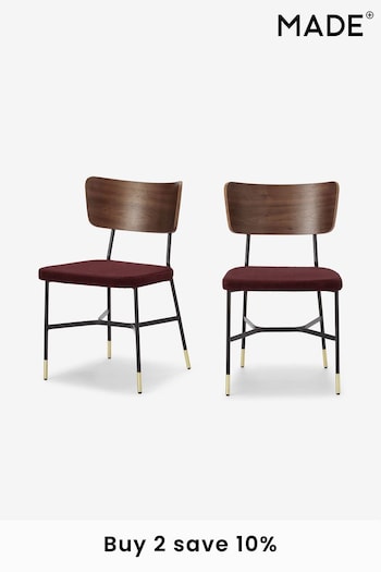 MADE.COM Set of 2 Raspberry Pink Amalyn Dining Chairs (M91711) | £349