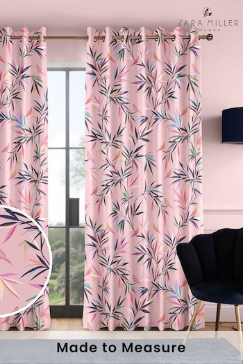 Sara Miller Soft Pink Bamboo Made to Measure Curtains (M91924) | £91