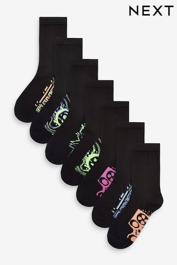 Black 7 Pack Cotton Rich Socks (M91940) | £8.50 - £10.50