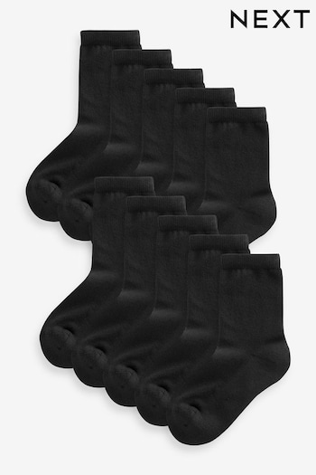 Black Cotton Rich Cushioned Sole Socks 10 Pack (M91943) | £13 - £15