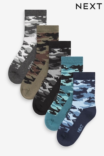 Camouflage Cotton Rich Thermal Socks 5 Pack (M91945) | £11 - £12