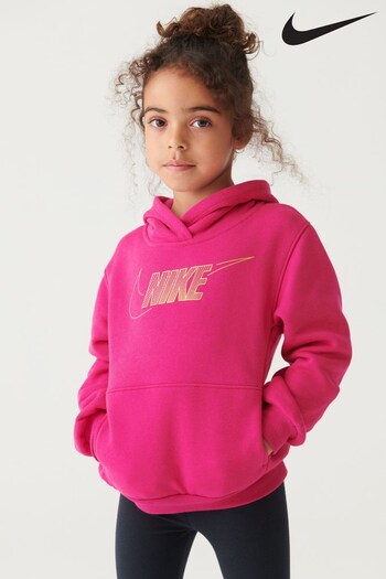 Nike Pink/Gold Little Kids Club Fleece Shine Hoodie (M91952) | £35