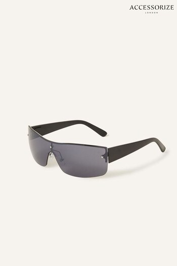 Accessorize Black Sports Wrap Visor Sunglasses (M91981) | £17
