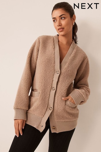 Neutral Teddy Borg Cardigan (M92106) | £45