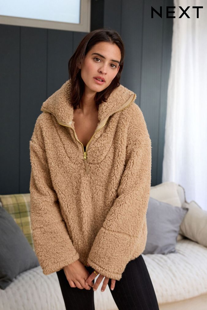 Women s Fleeces Sherpa Fleece Jackets Next UK