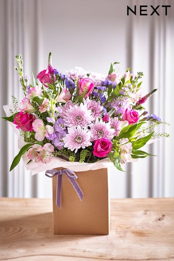 Multi Seasonal Fresh Flower Bouquet in Gift Bag (M92165) | £30