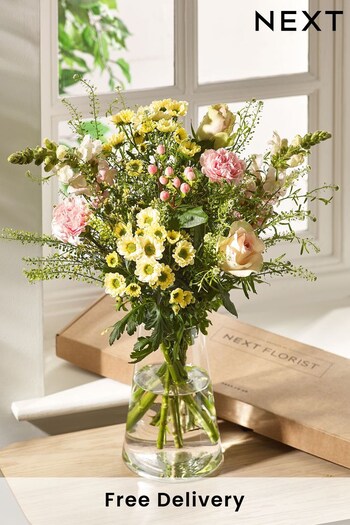 Pink and Cream Letterbox Fresh Flower Bouquet (M92167) | £22